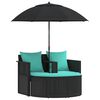vidaXL Garten-Sofa 8 Stk. Poly-Rattan Schwarz und T&uuml;rkis
