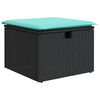 vidaXL 6-tlg. Garten-Sofagarnitur mit Kissen Schwarz Poly Rattan