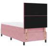vidaXL LED Boxspringbett mit Matratze Rosa 90 x 200 cm Samt