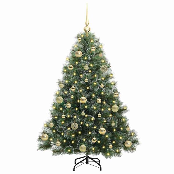 vidaXL K&uuml;nstlicher Weihnachtsbaum mit 150 LEDs Gr&uuml;n 120 cm PE und PVC