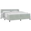 vidaXL Boxspringbett mit Matratze Hellgrau 200 x 200 cm Samt