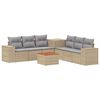 vidaXL Sofa Set 8 stk. Beige und Hellgrau Polyrattan und Stahl