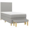 vidaXL Boxspringbett mit Matratze Hellgrau 100x200 cm Stoff