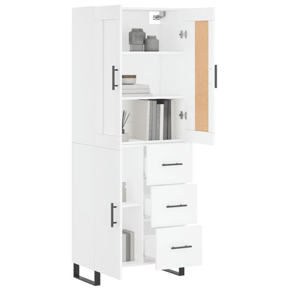vidaXL Highboard Wei&szlig; 69,5x34x180 cm Holzwerkstoff