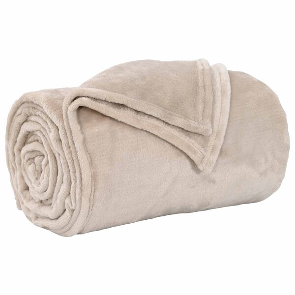 vidaXL &Uuml;berwurfdecke Beige 220 x 240 cm Fleece