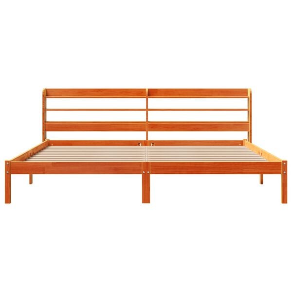 vidaXL Bettgestell mit Kopfteil ohne Matratze Wachsbraun 180x200 cm