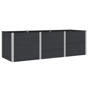vidaXL Hochbeet Schwarz 300 x 100 x 91 cm WPC und Aluminium