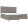 vidaXL LED Boxspringbett mit Matratze Taupe 200 x 200 cm Stoff