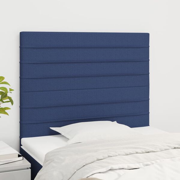 vidaXL Kopfteil Blau 90x5x118/128 cm Stoff