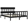 vidaXL Massivholzbett mit Kopfteil Schwarz