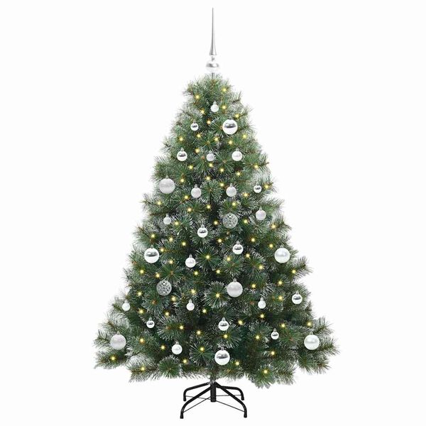vidaXL K&uuml;nstlicher Weihnachtsbaum mit 150 LEDs Gr&uuml;n 150 cm PE und PVC