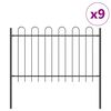 vidaXL Gartenzaun BOXTEL 9 Stk. 15,3 x 0,8 m Pulverbeschichteter Stahl
