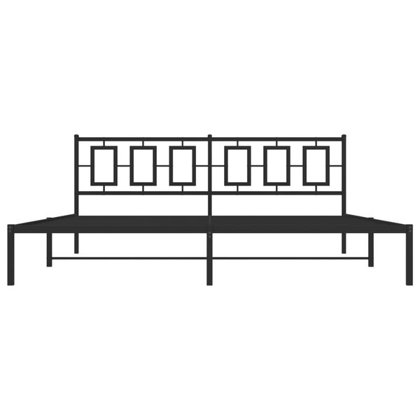 vidaXL Bettgestell mit Kopfteil Metall Schwarz 193x203 cm