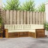 vidaXL Outdoor-Sofagarnitur mit Kissen 4 pcs Natur und Creme