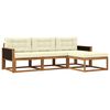 vidaXL Outdoor-Sofagarnitur mit Kissen 4 pcs Natur und Creme