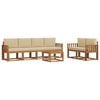 vidaXL Outdoor-Sofagarnitur 7 pcs Natur und Beige Massivholz Akazie