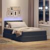 vidaXL Bett mit Stauraum und LED Dunkelgrau 120 x 200 cm Samt