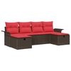 vidaXL Gartensofa-set 6 stk. Poly Rattan