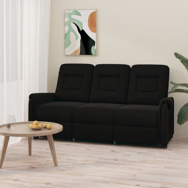 vidaXL 3-Sitzer Massagesessel Schwarz Mikrofaser-Gewebe