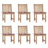 vidaXL Gartenst&uuml;hle 6 Stk. mit Kissen Massivholz Teak