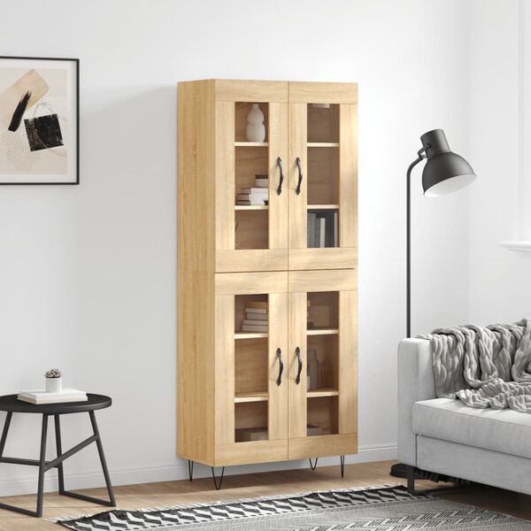 vidaXL Highboard Sonoma-Eiche 69,5x34x180 cm Holzwerkstoff