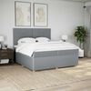 vidaXL Boxspringbett mit Matratze Hellgrau 200x200 cm Stoff
