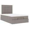 vidaXL Ottoman-Bett mit Matratze & LEDs Taupe 120x190 cm Stoff