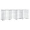 vidaXL Gabionen-M&uuml;lltonnenbox 350x91x120 cm Verzinktes Eisen