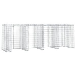 vidaXL Gabionen-M&uuml;lltonnenbox 350x91x120 cm Verzinktes Eisen