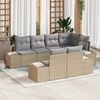 vidaXL Gartensofa-set mit Kissen 7 pcs Beige und Grau Poly-Rattan
