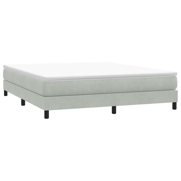 vidaXL Boxspringbett ohne Matratze Hellgrau 180x210 cm Samt