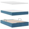 vidaXL Bett mit Stauraum und LED mit Matratze Blau 120 x 190 cm Samt