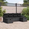vidaXL Gartensofa-set mit Kissen 6 pcs Schwarz Poly-Rattan