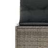 vidaXL Gartensofa mit Kissen Halbrund Grau Poly Rattan
