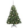 vidaXL K&uuml;nstlicher Weihnachtsbaum mit 150 LEDs Gr&uuml;n 150 cm PE und PVC