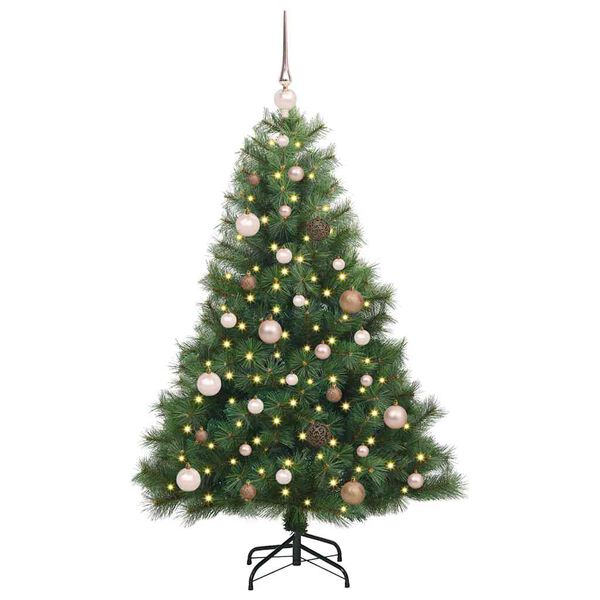 vidaXL K&uuml;nstlicher Weihnachtsbaum mit 150 LEDs Gr&uuml;n 150 cm PE und PVC