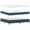 vidaXL Boxspringbett mit Matratze mit Kopfteil Blau 200 x 200 cm Stoff
