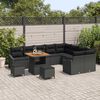 vidaXL Gartensofa-set mit Kissen 12 pcs Schwarz Poly-Rattan