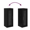 vidaXL Wandschrank Schwarz Eichen-Optik 34,5 x 34 x 90 cm