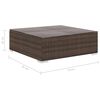 vidaXL 4-tlg. Garten-Lounge-Set mit Auflagen Poly Rattan Braun