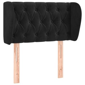 vidaXL Kopfteil mit Ohren Schwarz 83x23x78/88 cm Samt