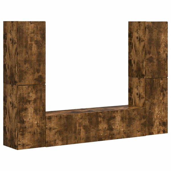 vidaXL TV-Schrankset 6 pcs Ger&auml;ucherte Eiche Holzwerkstoff