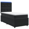 vidaXL LED Boxspringbett mit Matratze Schwarz 80 x 200 cm Samt