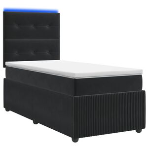 vidaXL LED Boxspringbett mit Matratze Schwarz 80 x 200 cm Samt