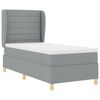 vidaXL Boxspringbett mit Matratze Hellgrau 190 x 90 cm Stoff