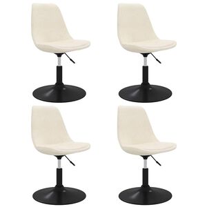 vidaXL Esszimmerst&uuml;hle 4 Stk. Drehbar Creme Samt