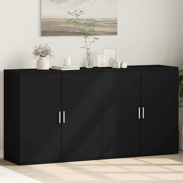 vidaXL Sideboards 2 Stk. Schwarz 79x38x80 cm Holzwerkstoff