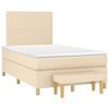 vidaXL Boxspringbett mit Matratze Creme 120x200 cm Stoff