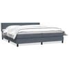 vidaXL Boxspringbett mit Matratze Dunkelgrau 180x210 cm Samt