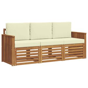 vidaXL Sofagarnituren 3 pcs Natur und Creme Massivholz Akazie